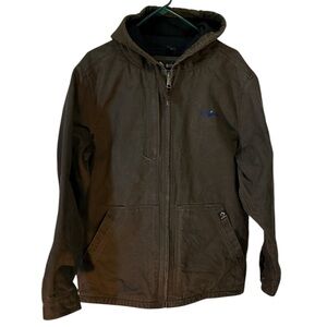 Dri-Duck Laredo Field Jacket Hooded Front Zipper Gorpcore Outerwear Brown Large